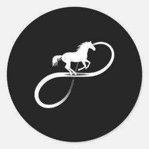 Horse Picture Horseback Riding Girls Women Classic Round Sticker