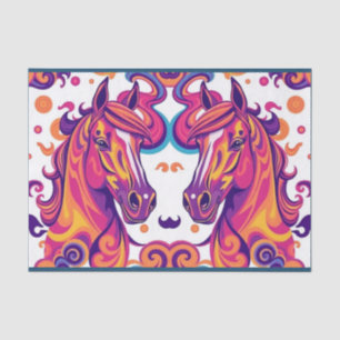 Horse pink purple yellow white gift wrapping tiss tissue paper