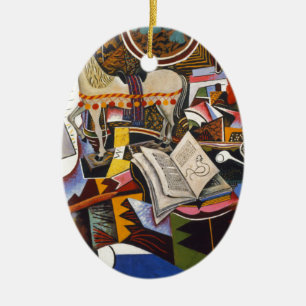 Horse Pipe Red Flower by Joan Miro Ceramic Ornament