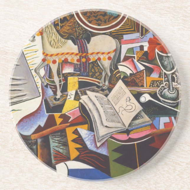 Horse Pipe Red Flower by Joan Miro Coaster (Front)