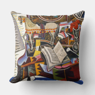 Horse Pipe Red Flower by Joan Miro Cushion