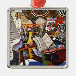 Horse Pipe Red Flower by Joan Miro Metal Ornament