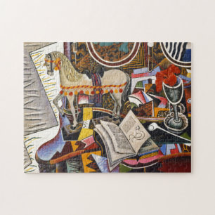 Horse Pipe Red Flower by Joan Miro Painting Art Jigsaw Puzzle