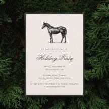 Horse Plaid Festive Christmas Holiday Party