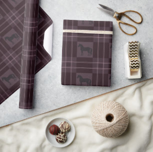 Horse Plaid Purple Equestrian Holiday Christmas Wrapping Paper