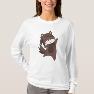 Horse Ponny Rider Cute Animals Brown T-Shirt