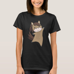 Horse Ponny Rider Cute Animals Brown T-Shirt
