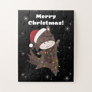 Horse Pony Christmas Snow Winter Animals Horses Jigsaw Puzzle