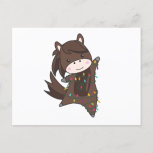 Horse Pony Christmas Snow Winter Animals Horses Postcard