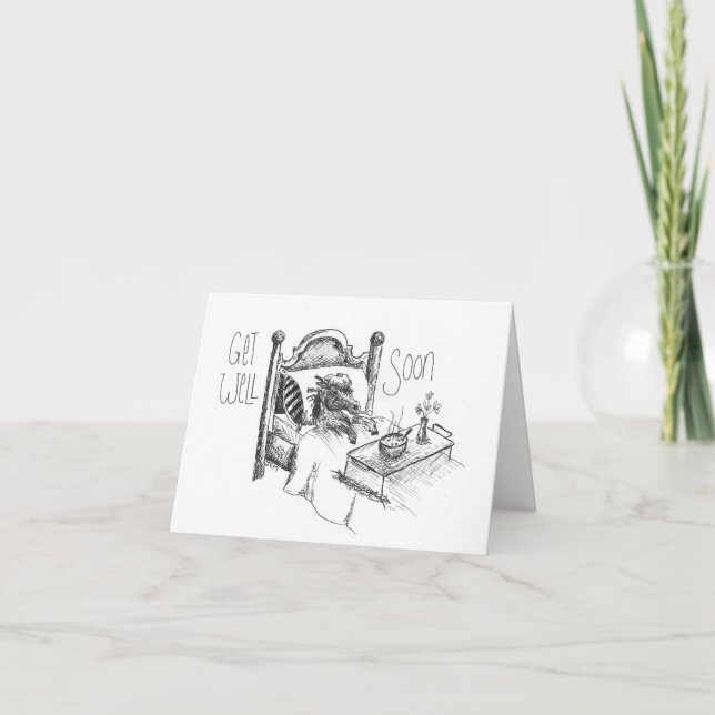 Horse Pony Get Well Soon Card (Front)