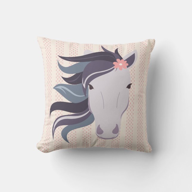Horse Pony Girls Pillow (Front)
