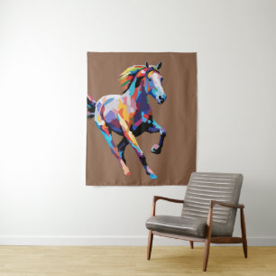 Horse pop art tapestry