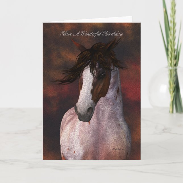 Horse Portrait Birthday Greeting Card (Front)