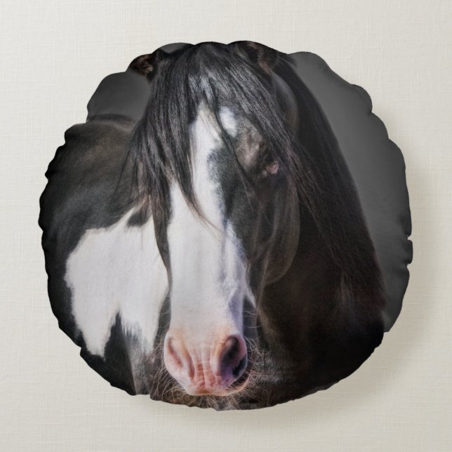 Horse Portrait II Round Cushion (Front)