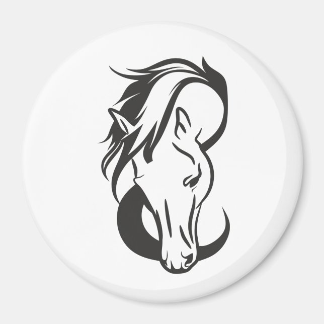 Horse portrait, magnet (Front)