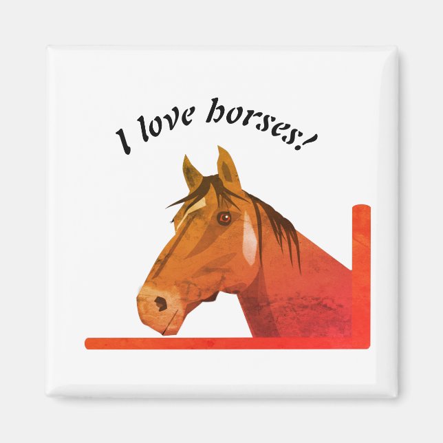 Horse Portrait Magnet (Front)
