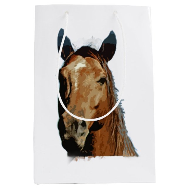 Horse Portrait Medium Gift Bag (Front)