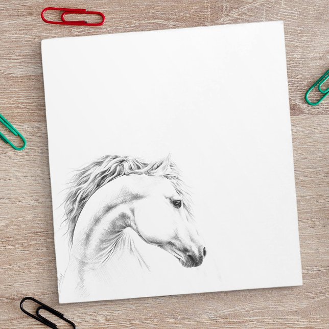 Horse portrait pencil drawing Equestrian art Notepad (Creator Uploaded)