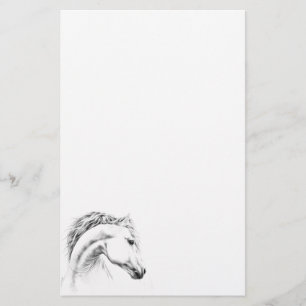 Horse portrait pencil drawing Equestrian art Stationery