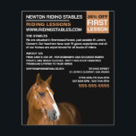 Horse Portrait, Riding Instructor, Academy Flyer<br><div class="desc">Horse Portrait,  Riding Instructor,  Academy Advertising Flyers By The Business Card Store.</div>