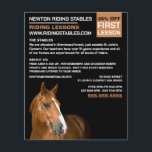 Horse Portrait, Riding Instructor, Academy Flyer<br><div class="desc">Horse Portrait,  Riding Instructor,  Academy Advertising Flyers By The Business Card Store.</div>