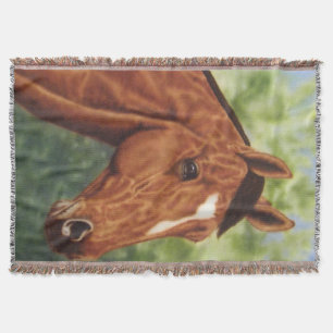 Horse Portrait Throw Blanket