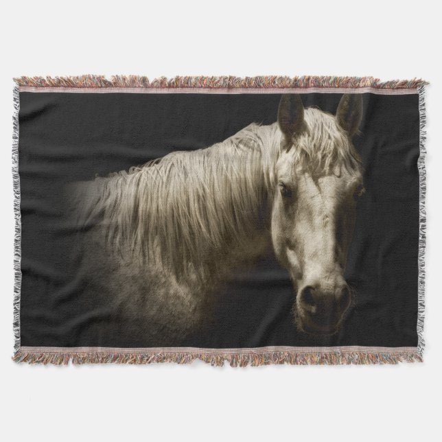 Horse Portrait VI Throw Blanket (Front)