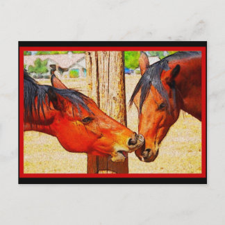 Horse Postcard - The Afternoon Kiss