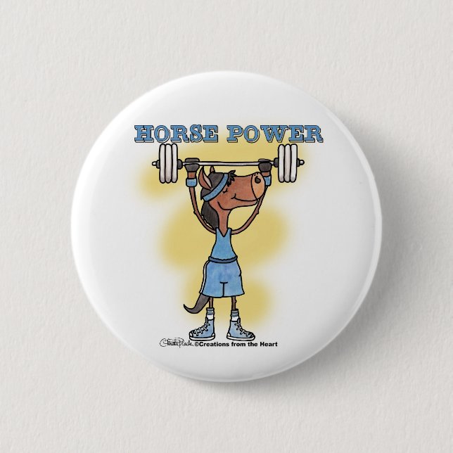 Horse Power 6 Cm Round Badge (Front)