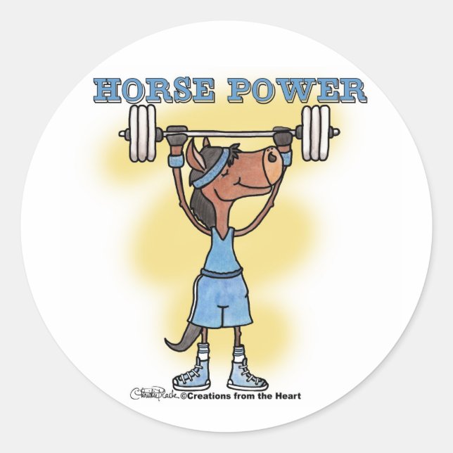Horse Power Classic Round Sticker (Front)