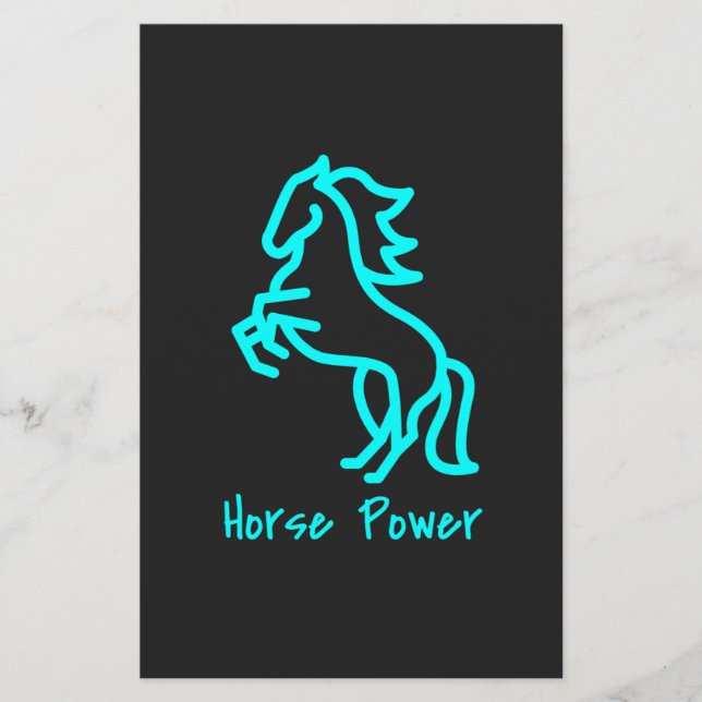 Horse Power in Blue Stationery (Front)