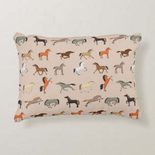 Horse Print Pattern, Boys Girls & Kids, Horse Gift Decorative Cushion