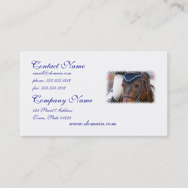 Horse Profile Business Cards (Front)