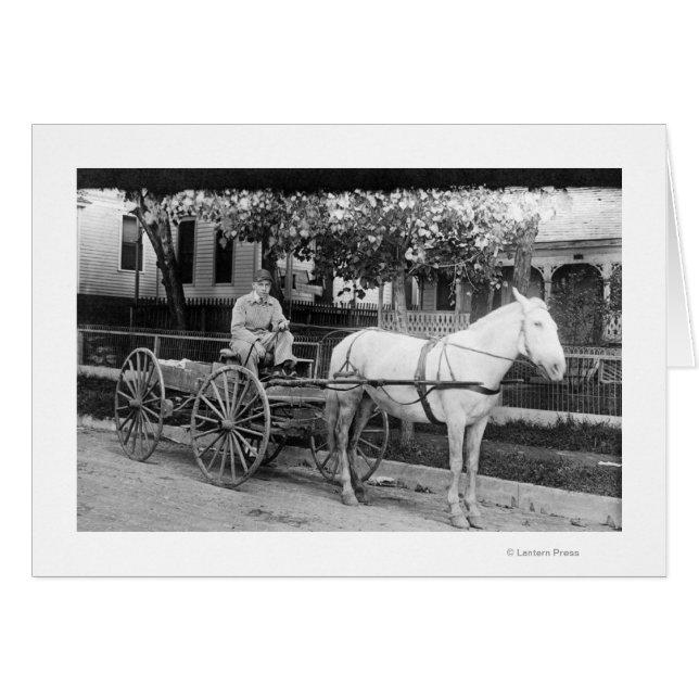 Horse pulling Delivery Wagon Photograph (Front Horizontal)