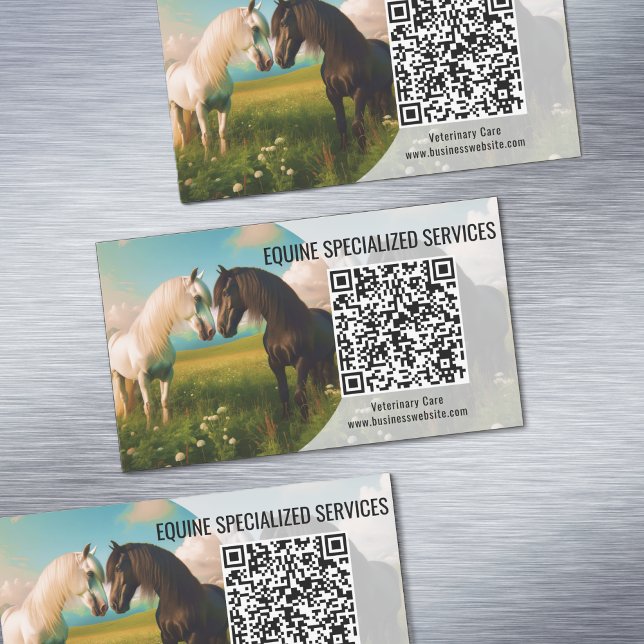 Horse QR Code Business Card Magnet (Horse QR Code Business Card Magnets)