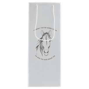 Horse quote graphic wine bag