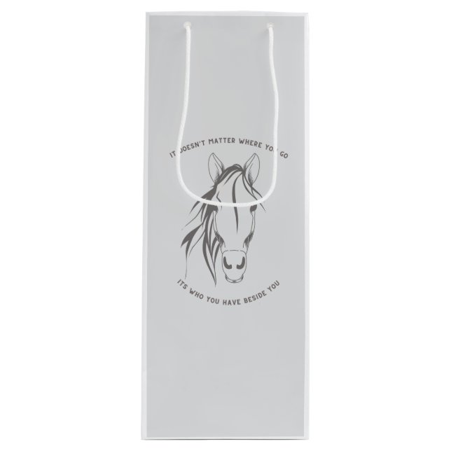 Horse quote  graphic wine bag (Front)