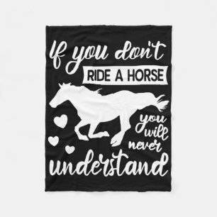 Horse Quote Horsemanship Horseback Riding Equestri Fleece Blanket