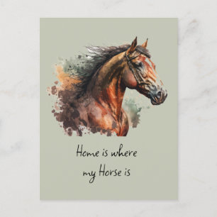 Horse Quote Watercolor Custom Photo Riding  Postcard