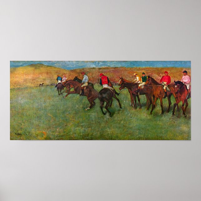 Horse race before the start by Edgar Degas Poster (Front)
