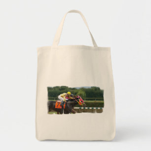 Horse Race Finish Grocery Tote Bag