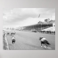 Horse Race in New Orleans, 1906. Vintage Photo