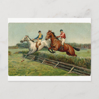horse race vintage design postcard