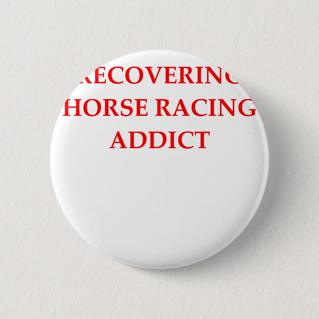 horse racing 6 cm round badge (Front)