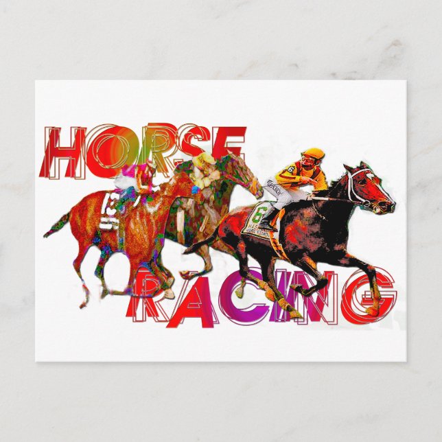 Horse Racing Action Postcard (Front)
