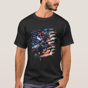 Horse Racing American Flag Derby Jockey Patriotic T-Shirt
