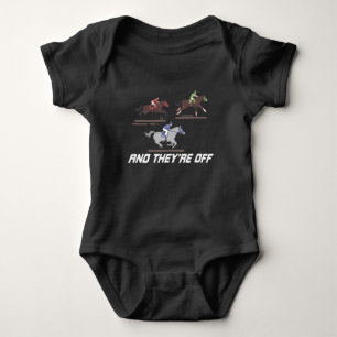 Horse Racing And They're Off Horseback Riding Baby Bodysuit