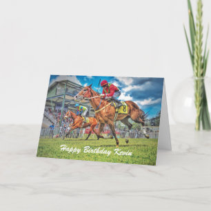 Horse Racing Birthday Card Personalised