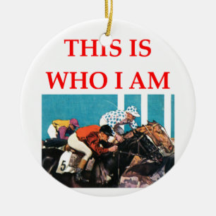 horse racing ceramic ornament