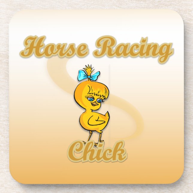 Horse Racing Chick Coaster (Front)